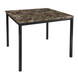 Counter Height Table 1pc Metal Frame Faux Mable Top Square Transitional Dining Room Furniture B011125866