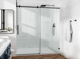 72*76" Fixed & Sliding Shower Door, Square Tube Hardware, Clear Glass Shower Door, 3/8 SGCC 40939305