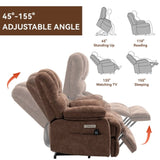 23" Seat Width and High Back Large Size Chenille Power Lift Recliner Chair with 8-Point Vibration W1803P247681