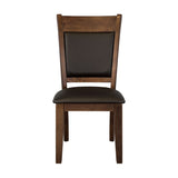 ZNTS Classic Light Rustic Brown Finish Wooden Side Chairs 2pc Set Upholstered Seat Back Casual Dining B01156049