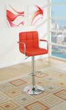 ZNTS Contemporary Style Red Faux Leather Bar Stool Counter Height Chairs Set of 2 Adjustable Height HS00F1558-ID-AHD