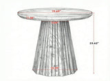 19.7" Round End Table, Wood Pedestal Side Table with Fluted Base, Accent Table for Living Room & 02042278