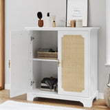 Sideboard Buffet Storage Liquor Cabinet with Rattan Decorated Doors, Kitchen Buffet Storage Cabinet, W1706P311105