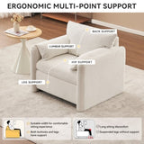 002 Fixed-Modern Sofa Chair, Elegant Single Sofa Chair with Soft Chenille Cushion for Living Room, W2636P232353