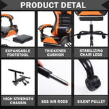 Gaming Computer Chair with Wheels, Adjustable Height Pu Leather Gamer Chair Office Desk 87665852