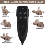 Brown Heat Massage Dual Motor Infinite Position Up to 350 LBS Large Electric Power Lift Recliners W1803P264024