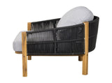 Grotta Outdoor Wood Club Chair, Dark Gray Rope with Gray Cushion N775P301130G