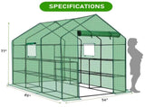 Large Walk-in Greenhouse with PE Cover & Side Windows, 12-Shelf Indoor Outdoor Portable Greenhouse 22390785