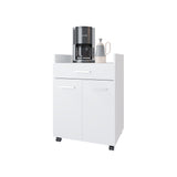 White Burnside Kitchen Cart with 2 Doors and 1 Drawer B062P323176