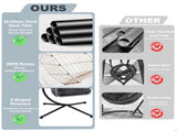 Foldable Hanging Egg Chair with Stand and Pillow, HDPE Rattan and Heavy Duty Aluminum-Steel Frame, W2500P369668