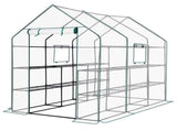 Large Walk-in Greenhouse with PE Cover & Side Windows, 12-Shelf Indoor Outdoor Portable Greenhouse 97679406
