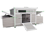 Large Wooden Chicken Coop Outdoor Hen House Poultry Cage for Outdoor with 2 Sides Nesting Boxes W2326P327243