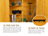 Outdoor Storage Shed with Lockable Door, Wooden Tool Storage Shed with Detachable Shelves and Pitch 28814055