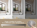 28x36" Black Tempered Mirror Dual LED Light Strips Front and Back LightingUnable ship on weekends, 29153186