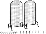 2-Pack Wire Grid Panels with Wheels, 1.9 x 5.4 ft Display Rack, Black Carbon Steel 10318758