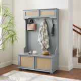 Clothes hanger Hall Tree Storage Bench Shoe Rack for Entryway, Hall Tree with Bench and Shoe W2275P210041