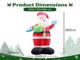 12.6FT Santa with Gift Box Inflatable, 6 LED Lights, 210D Polyester, US Plug 54108835