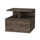 Dark Walnut 2-Tier Shelf Floating Nightstand B062P175810