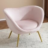 Modern Accent Chair for Living Room, Lounge Chair for Bedroom with Gold Metal Legs, Vanity Chair for N765P205107P
