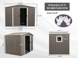6ft x 5ft Outdoor Metal Storage Shed gray With window W54071036