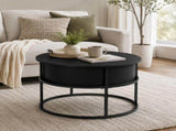 Lift-Top Coffee Table Round Center Table with Hidden Compartment Storage Shelf for Living Room, 55464142