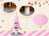 59in Large Tall Christmas Tree Cat Tower 2 Cat Condos & Scratching Post, Soft Fleece Cat Tree 91734077
