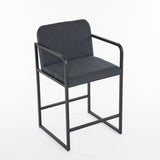 Set of 2,Modern Upholstered Counter Height Bar Stool with Armrests, Metal Frame and Padded Seat, 35699034