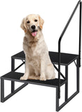RV Steps with Handrail, 2 Steps Ladder Hot Tub Steps with Handrail, Portable Mobile Home Stairs 04252924