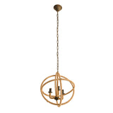 3- Light Farmhouse Chandelier, Rope Chandelier Globe Hanging Light Fixture with with Adjustable W2078137922