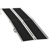 ZNTS 8' Threshold Ramp,Portable Wheelchair Ramp,Carpeted Foldable Handicap Ramp, 95857667