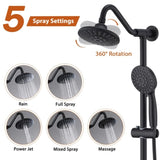 6 Inch Rain Shower Head with Handheld Shower Head Bathroom Rain Shower System W121956006
