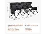 Portable Folding Bench, 4-Seat Collapsible Soccer Bench with Side Storage and Carry Bag, Lightweight 03159686