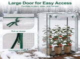 White Portable Mini Greenhouse 39"x20"x59" Tool-Free Assembly PE Grid Cover Grow Tent for Balcony 11199391