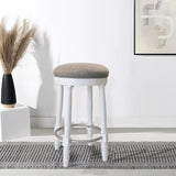 AGODY Bar Stools Set of 2, 26" Counter Height, 360&deg Swivel Wooden Barstool with Fabric Upholstered W2170P208071