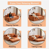 Loveseat Sofa, Comfortable Deep Seat Sofa Bed, Modern Small Corduroy Couch for Living Room 64287044