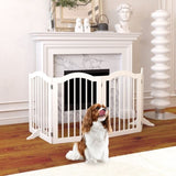 27.6" Height Tall Freestanding Pet Gate, 4 Panels Foldable Dog Gate, Solid Wood Folding Safety Fence W808P255672