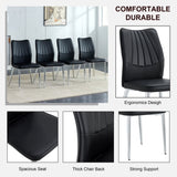 Four black dining chairs. Modern chairs from the Middle Ages. Made of PU material cushion and silver W1151135495