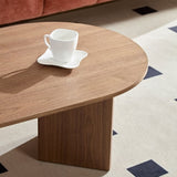 Length 39.37 Inch Modern Coffee Table,MDF Oval Coffee Table for Living Room,Small Coffee Table with W2582P217993