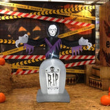 ZNTS 8ft Garden 3pcs LED String Lights Grim Reaper and Grave Inflatable Halloween Decoration 52188395