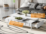 VIBE HAUS Lift-Top Coffee Table with Drawers, Modern Center Table with Foldable Top, N724P292514K