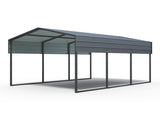 Outdoor Carport, 10 X 15 FT Carport, Heavy Duty Carport Canopy with Galvanized Steel Roof and Frame, 75273525