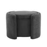Cozy Boucle Storage Ottoman Stylish Comfort with Hidden Storage, Grey N769P199879G