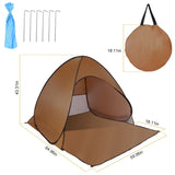Pop Up Beach Tent Sun Shade Shelter Anti-UV Automatic Waterproof Tent Canopy for 2/3 Man w/ Net 14591554