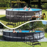 ZNTS Swimming Pool Ladder Above Ground Pools, Step Stool Ladder with Handrails, Heavy Duty Hot Tub Steps 88808899