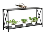 Grey MDF Countertop Black Wrought Iron Base 2 Layers Forked Console Table 22864661