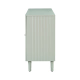 U_STYLE Elegant Four-Door Sideboard with Wavy Pattern Doors, Cylindrical Legs, and Sleek Metal N711P186790C