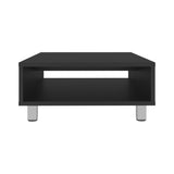 Eclipse 10" H Low Minimalistic Square Coffe Table with Open Storage Black B070P254753