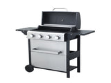 4-Burner Propane Gas BBQ Grill, 34200BTU Output With Wire Enamel Cooking Grids For Outdoor Barbecue, W2938P208373