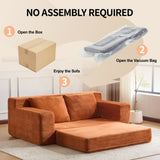 Loveseat Sofa, Comfortable Deep Seat Sofa Bed, Modern Small Corduroy Couch for Living Room 64287044