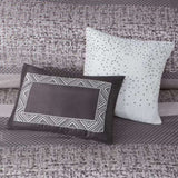 7 Piece Jacquard Comforter Set Grey/Taupe King B03596939